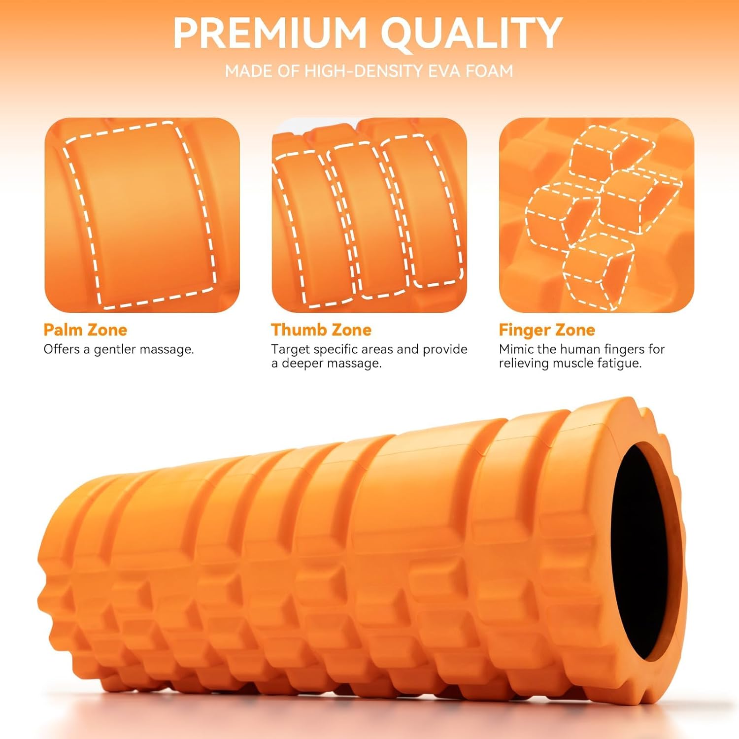 High-Density EVA Foam Roller for Deep Tissue Muscle Massage, Recovery & Fitness Training