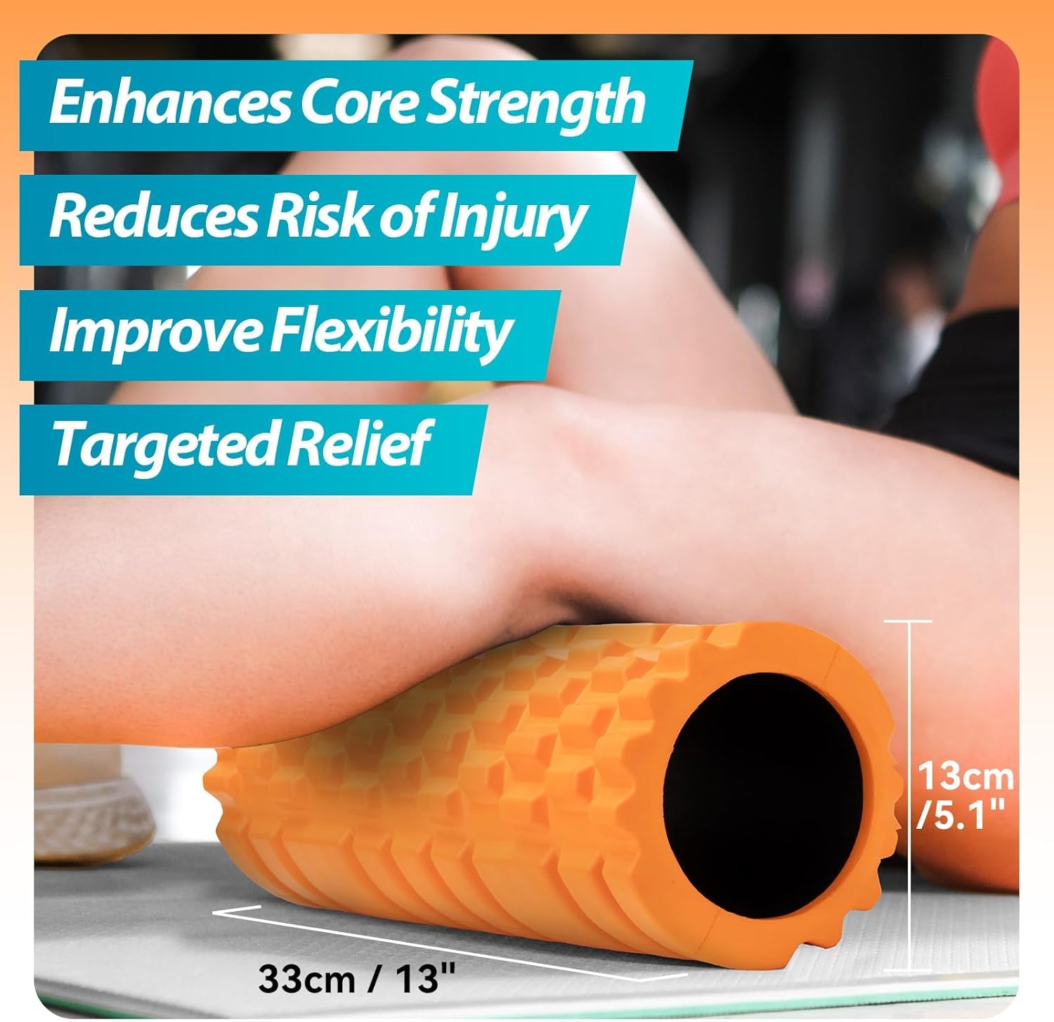 High-Density EVA Foam Roller for Deep Tissue Muscle Massage, Recovery & Fitness Training