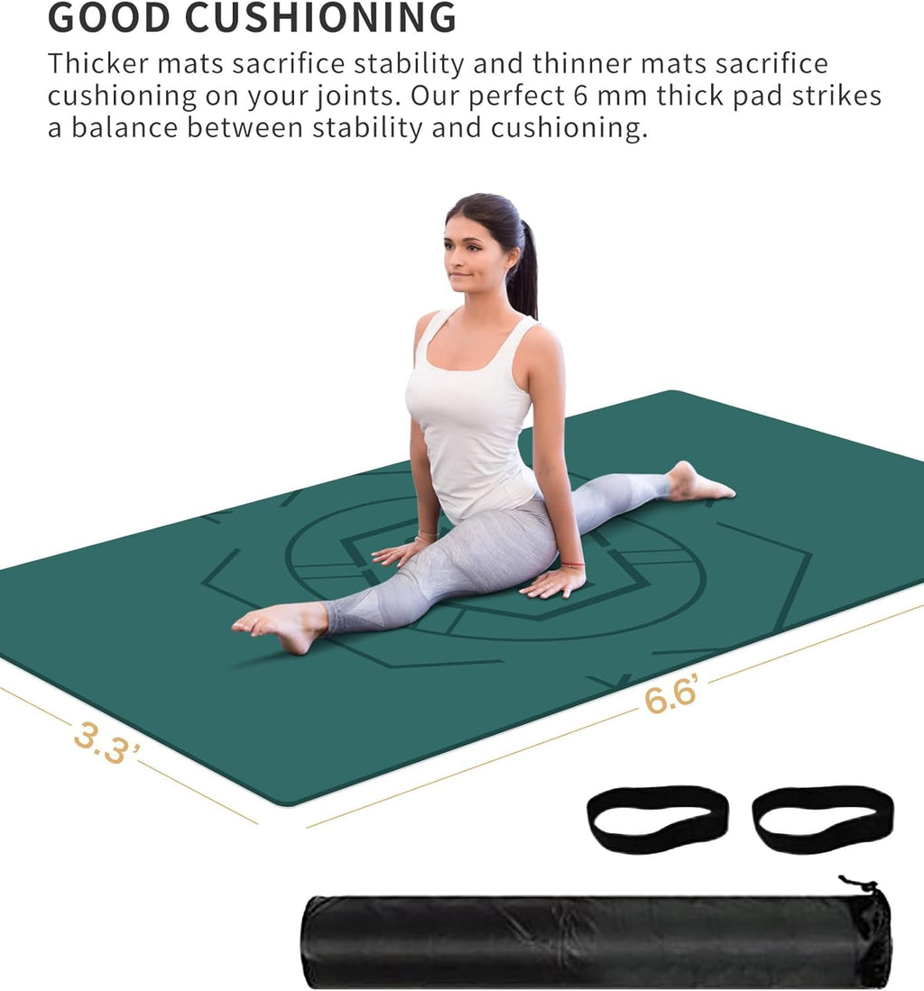 Large Exercise Yoga Mat 6.6 x 3.3 Feet Non-Slip Home Gym Workout Mat | DISCOM SOLUTIONS