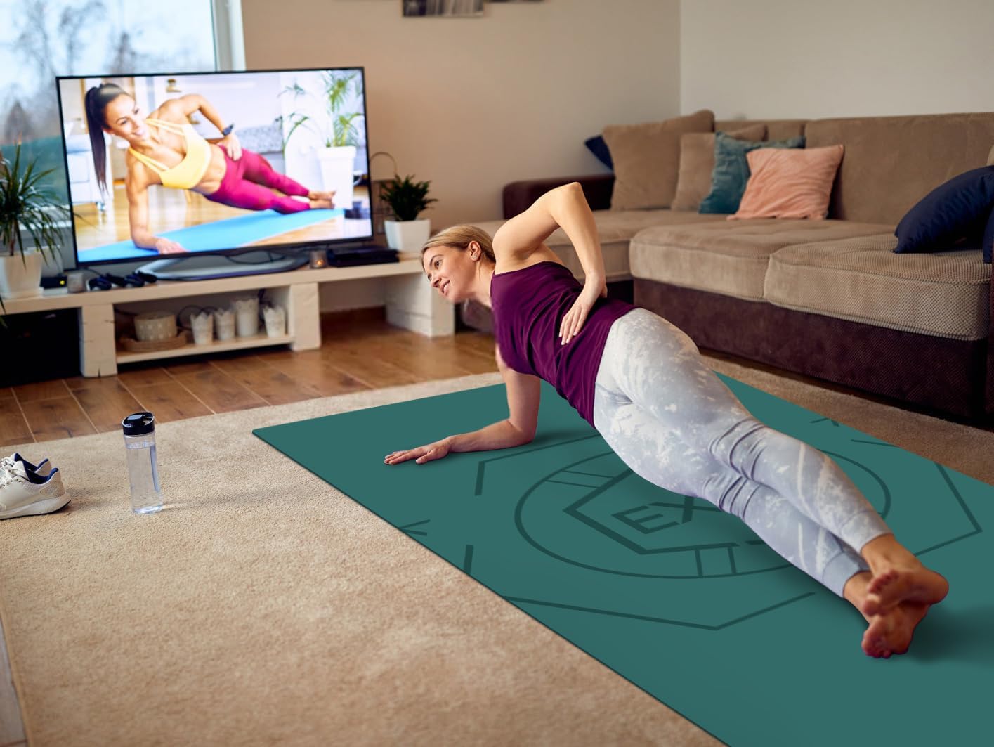 Large Exercise Yoga Mat 6.6 x 3.3 Feet Non-Slip Home Gym Workout Mat | DISCOM SOLUTIONS
