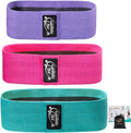 Non-Slip Fabric Resistance Hip Bands Set of 3 – Glute and Leg Workout Bands for Fitness Training