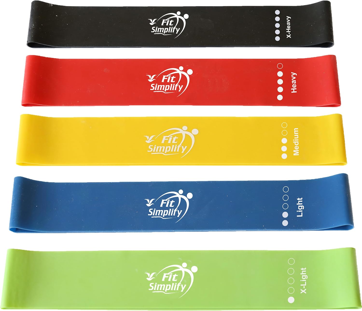 Resistance Loop Exercise Bands Set of 5 with Carry Bag and Instruction Guide – Home Workout Fitness Bands
