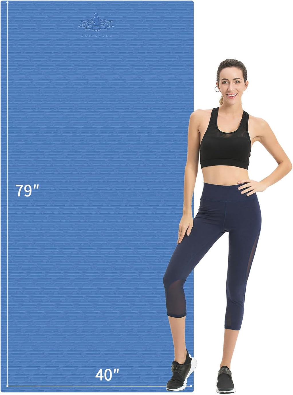 Extra Large Yoga Mat 79" x 40" Non-Slip Exercise Mat for Home Workouts, Yoga, Pilates & Fitness Training | DISCOM SOLUTIONS
