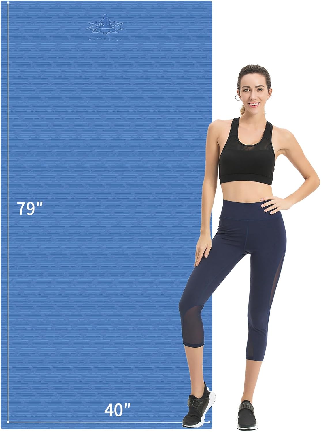 Extra Large Yoga Mat 79" x 40" Non-Slip Exercise Mat for Home Workouts, Yoga, Pilates & Fitness Training | DISCOM SOLUTIONS