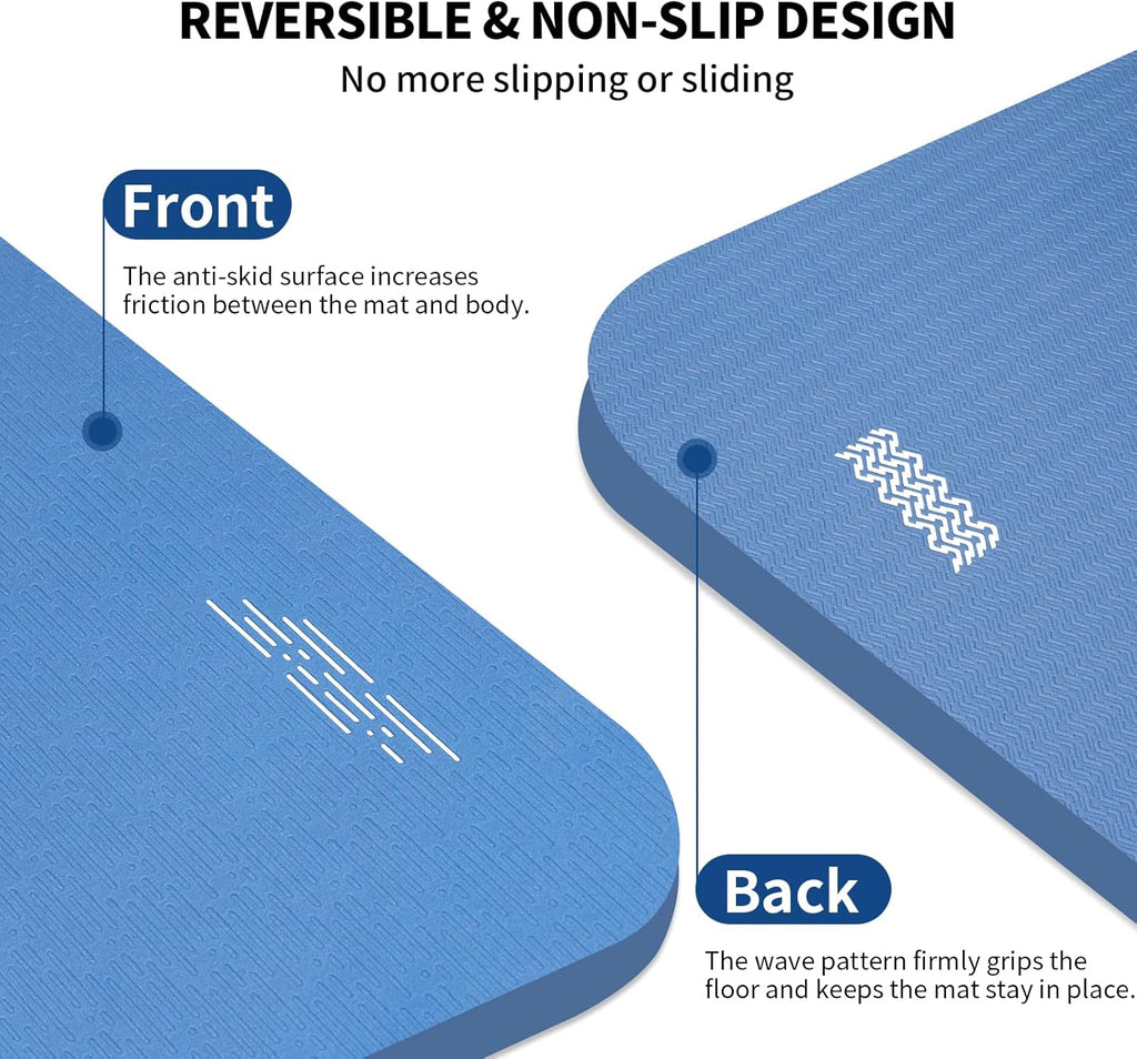 Extra Large Yoga Mat 79" x 40" Non-Slip Exercise Mat for Home Workouts, Yoga, Pilates & Fitness Training | DISCOM SOLUTIONS